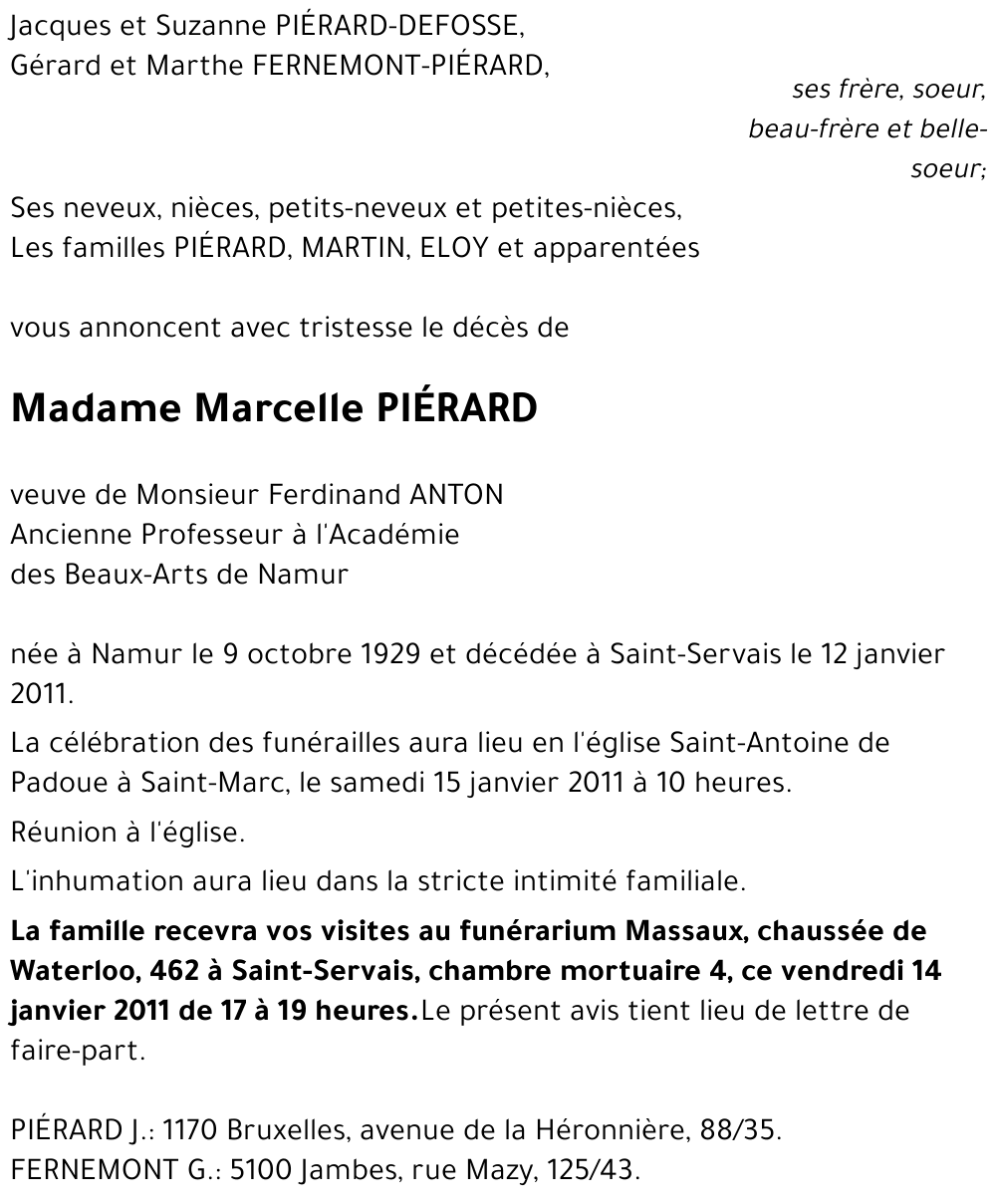 Marcelle PIÉRARD