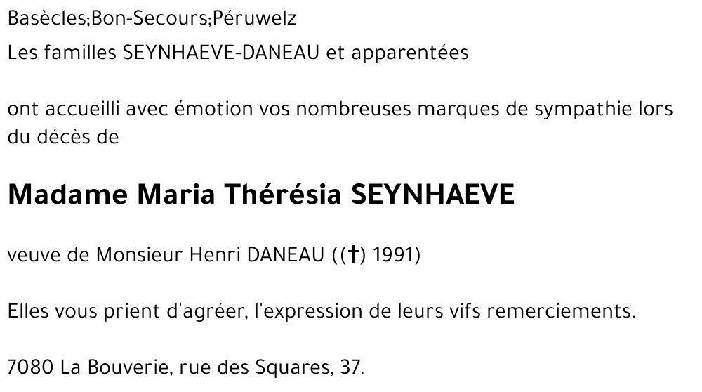 Maria Thérésia SEYNHAEVE