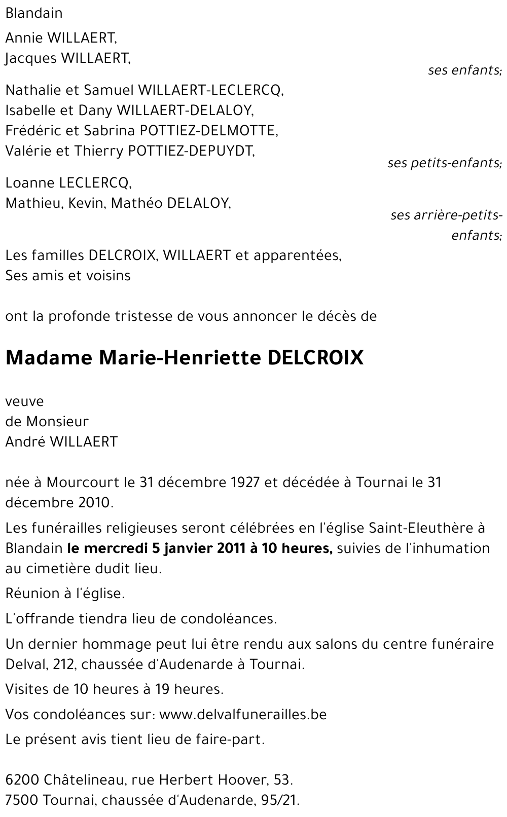 Marie-Henriette DELCROIX