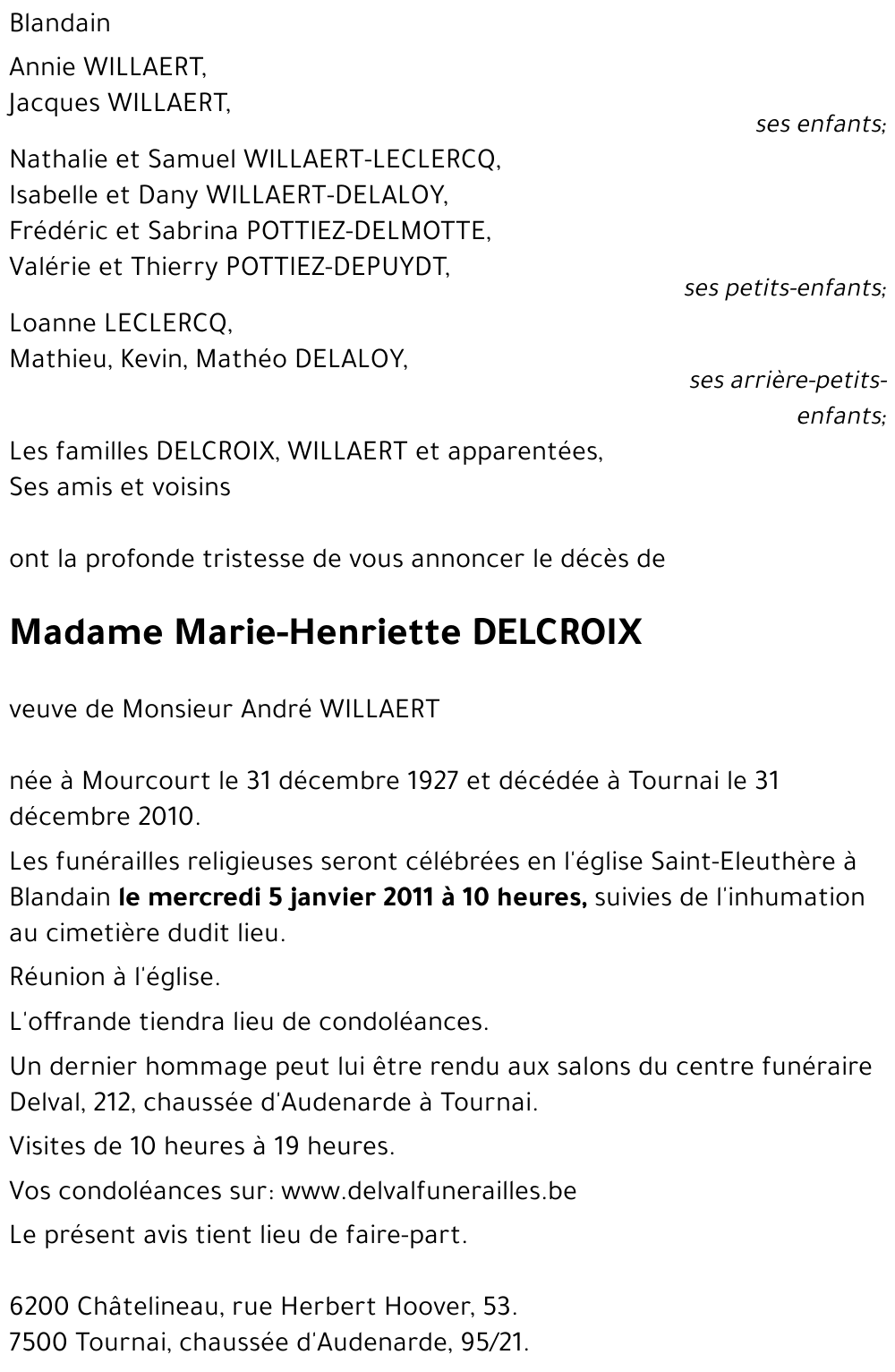 Marie-Henriette DELCROIX