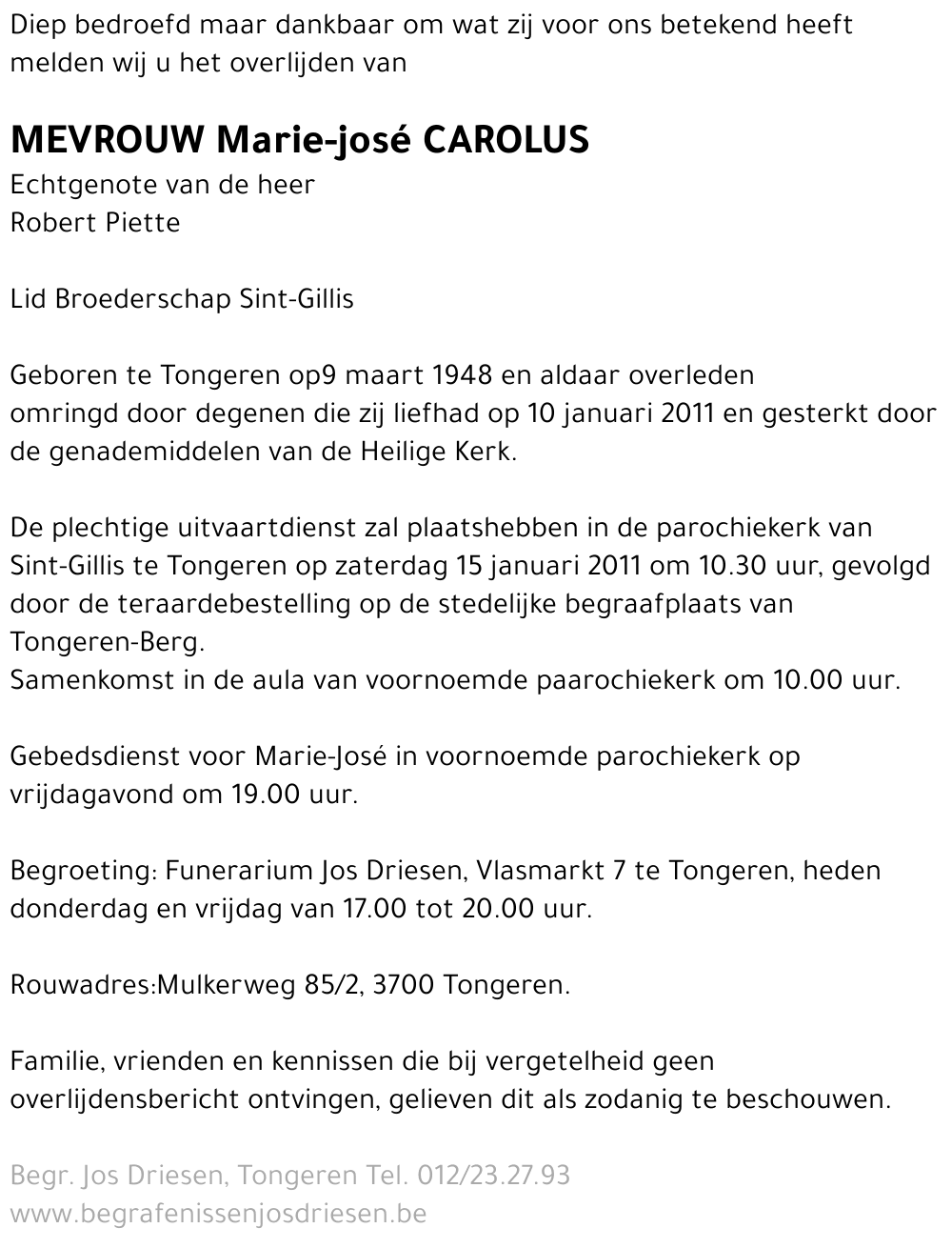 Marie-josé Carolus