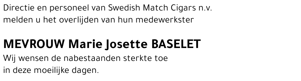 Marie Josette Baselet