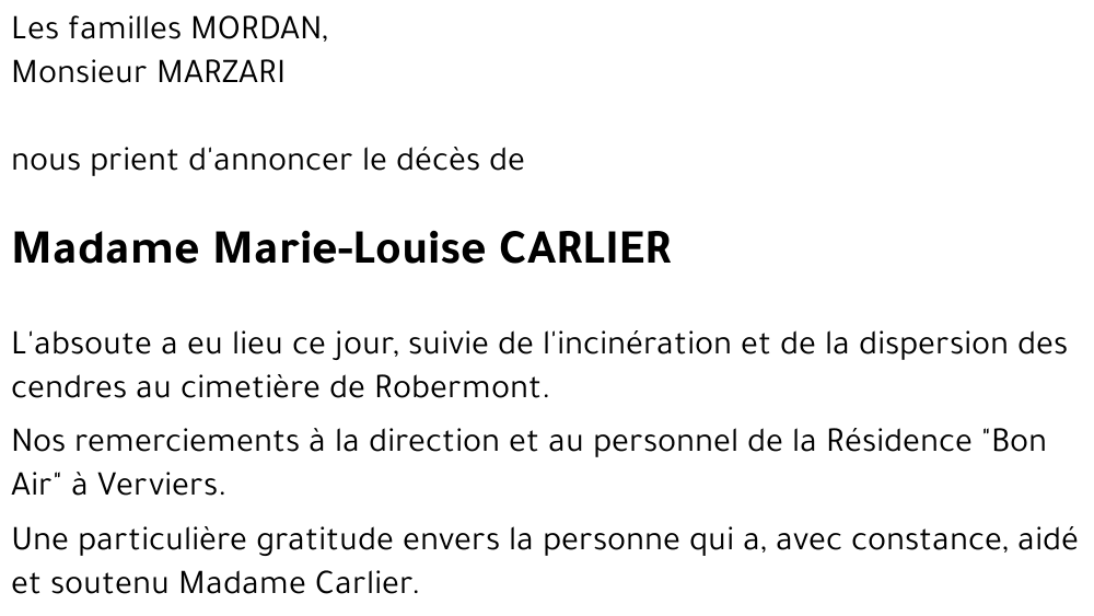 Marie-Louise CARLIER