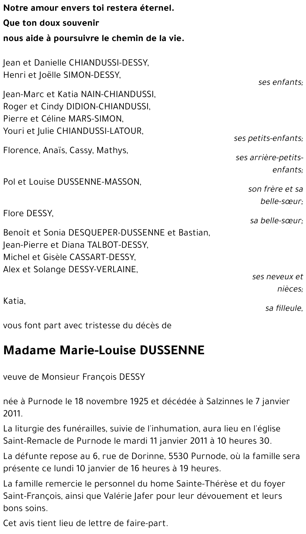 Marie-Louise DUSSENNE