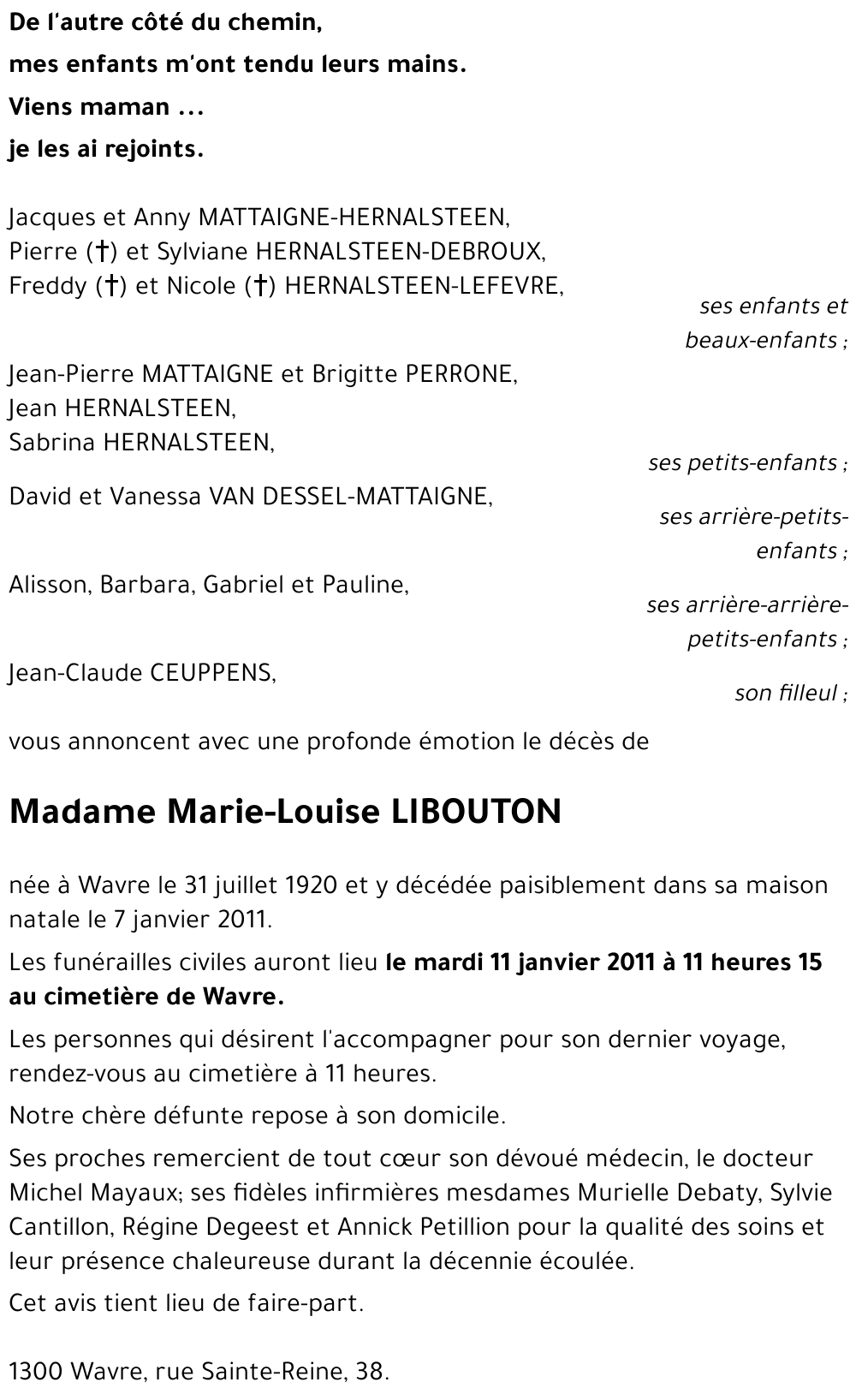 Marie-Louise LIBOUTON