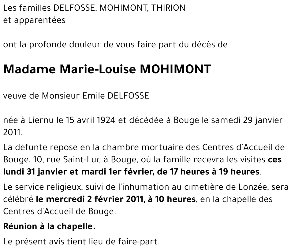 Marie-Louise MOHIMONT