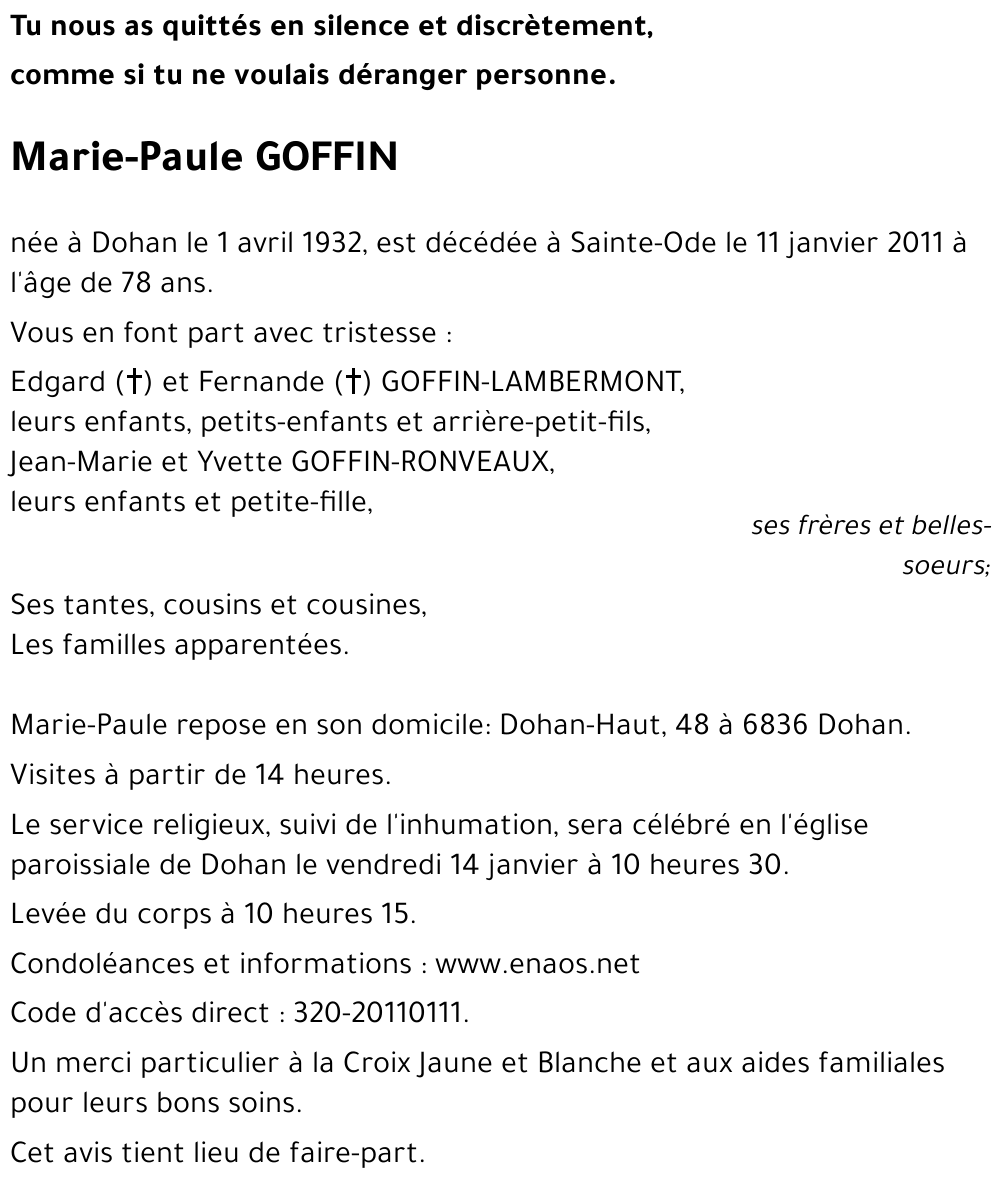Marie-Paule GOFFIN