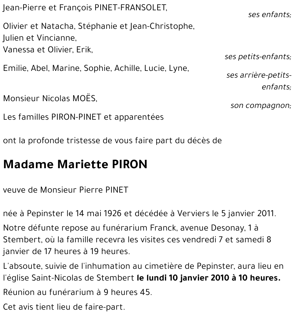 Mariette PIRON