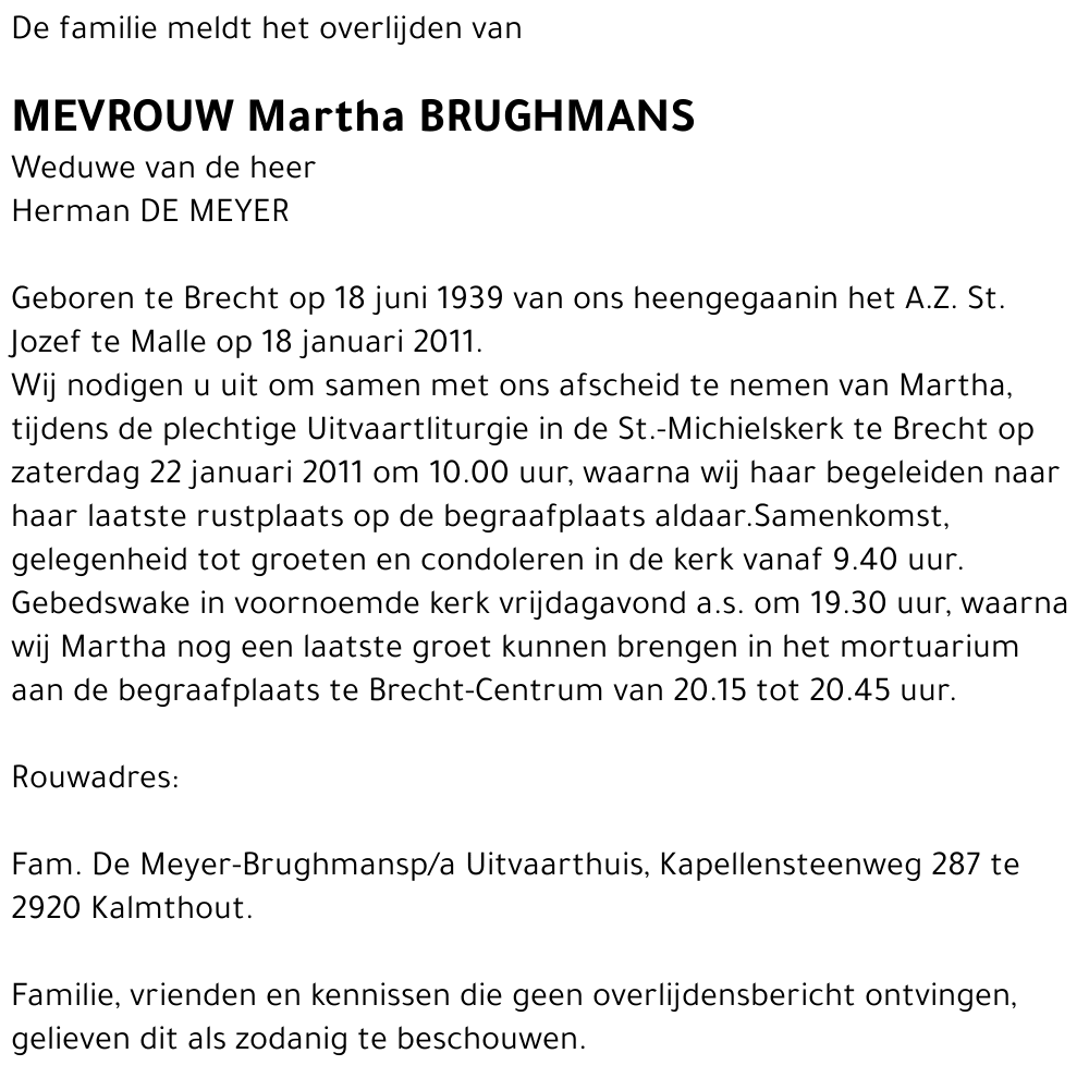 Martha BRUGHMANS
