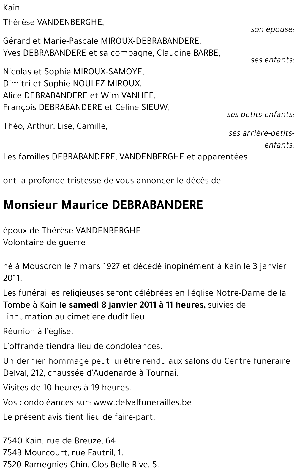 Maurice DEBRABANDERE