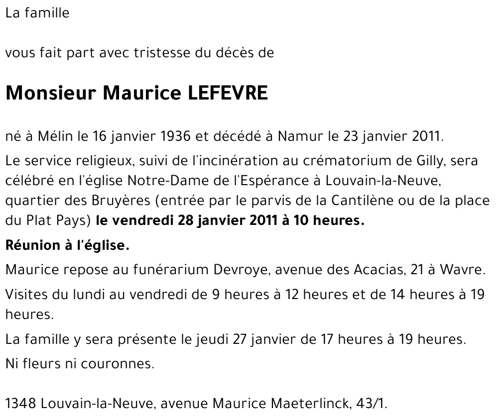 Maurice LEFEVRE