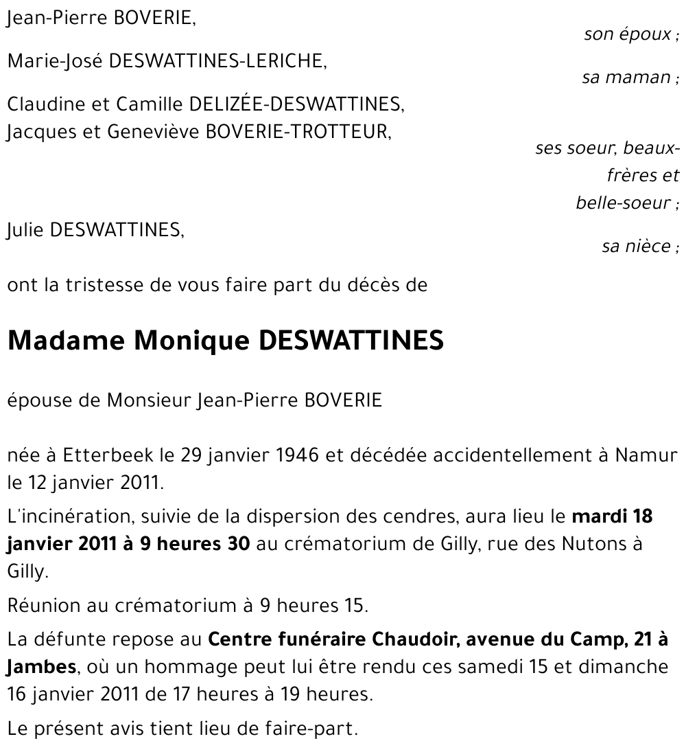 Monique DESWATTINES