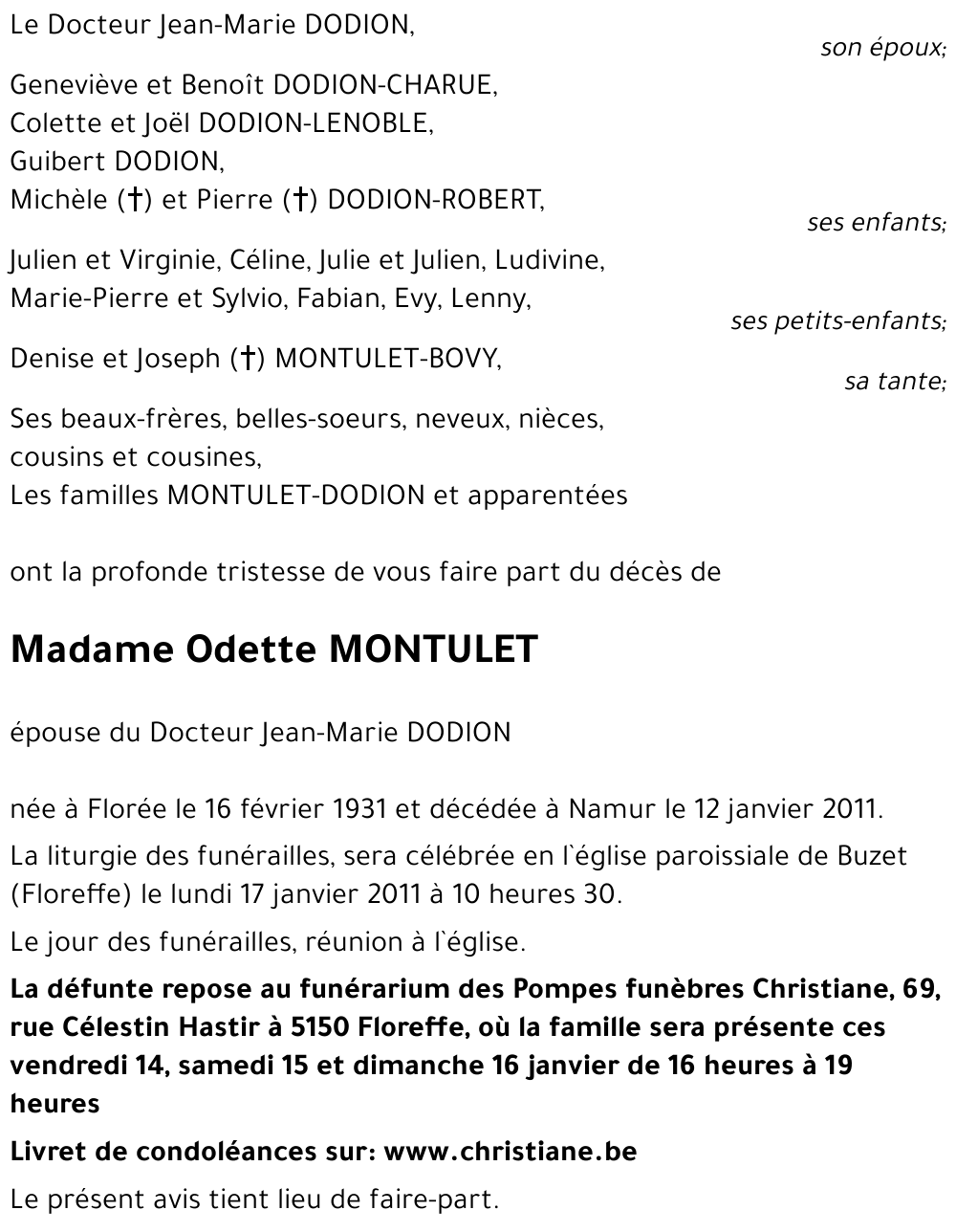 Odette MONTULET