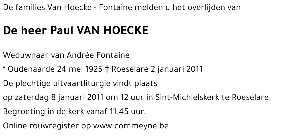 Paul VAN HOECKE