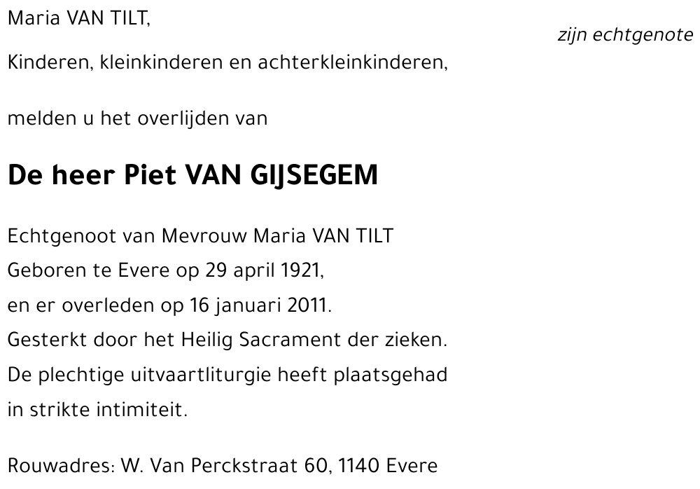 Piet VAN GIJSEGEM