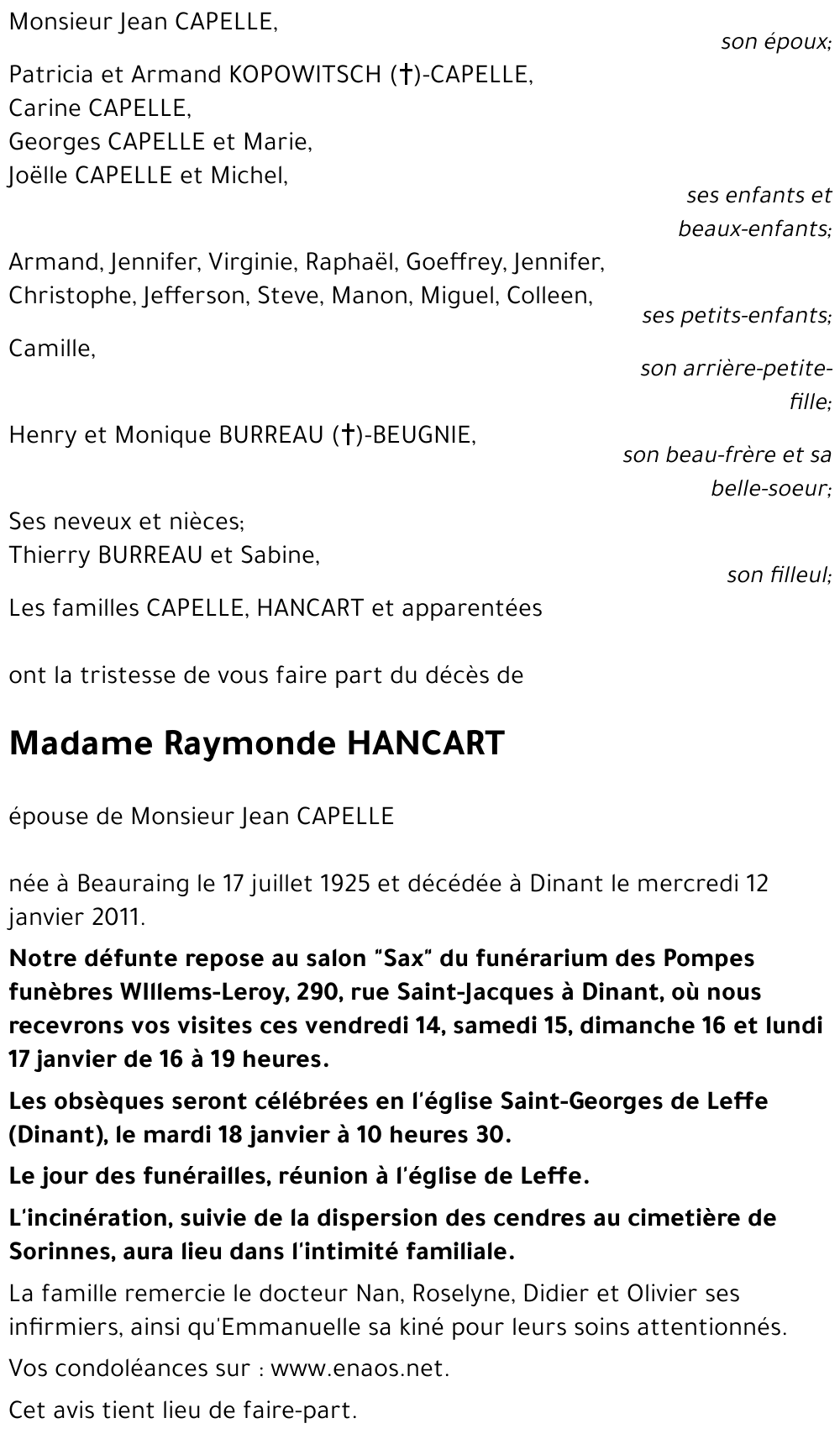 Raymonde HANCART