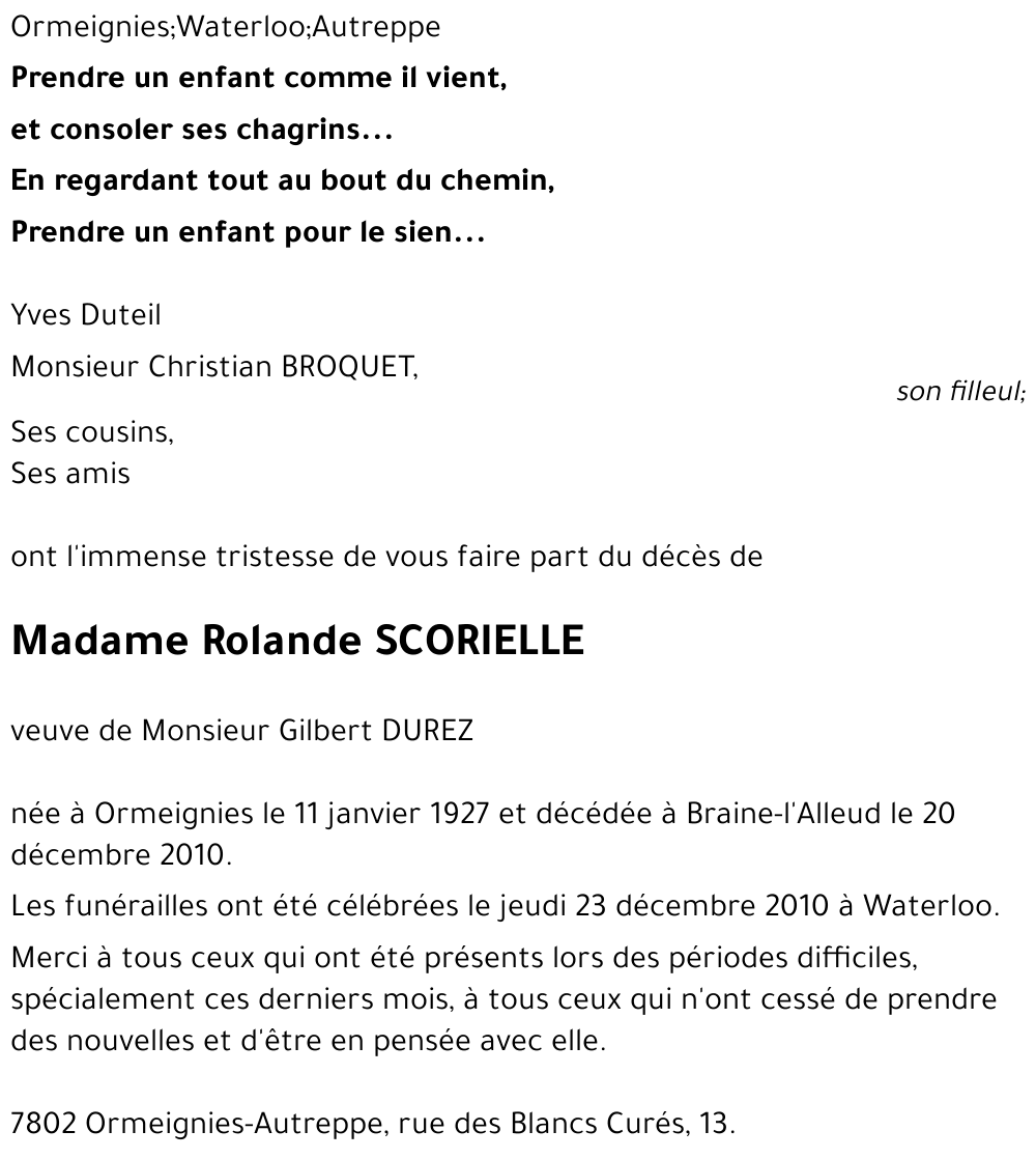 Rolande SCORIELLE