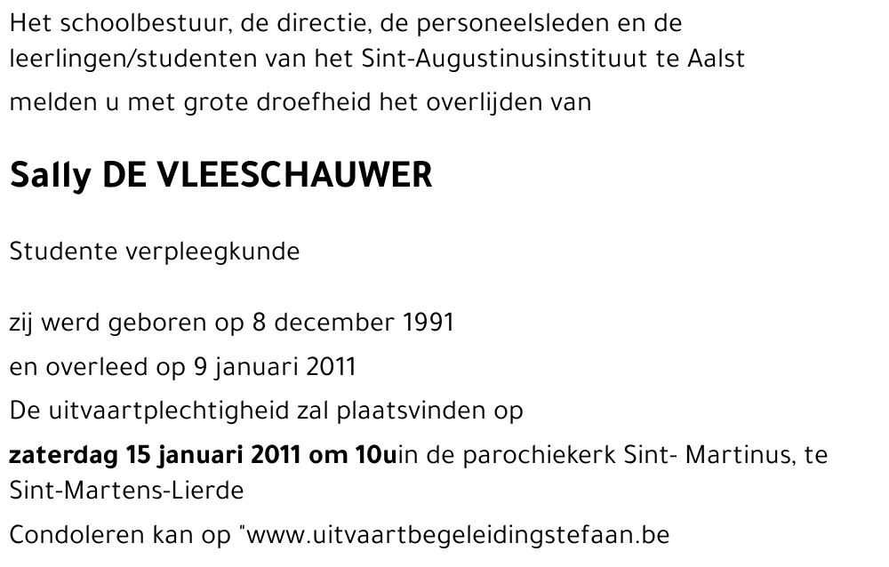 Sally DE VLEESCHAUWER