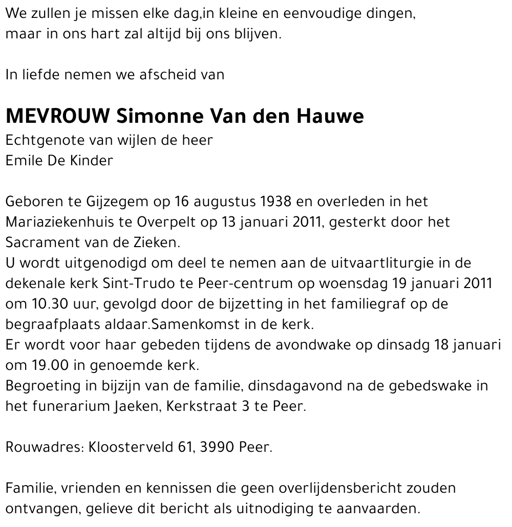 Simonne Van den Hauwe