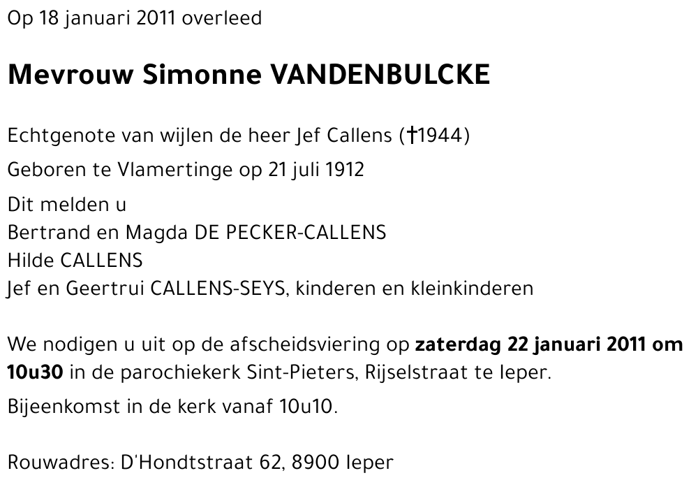 Simonne VANDENBULCKE