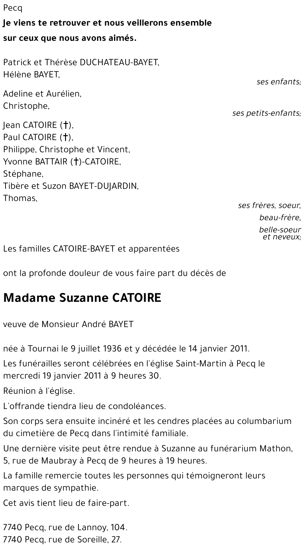 Suzanne CATOIRE