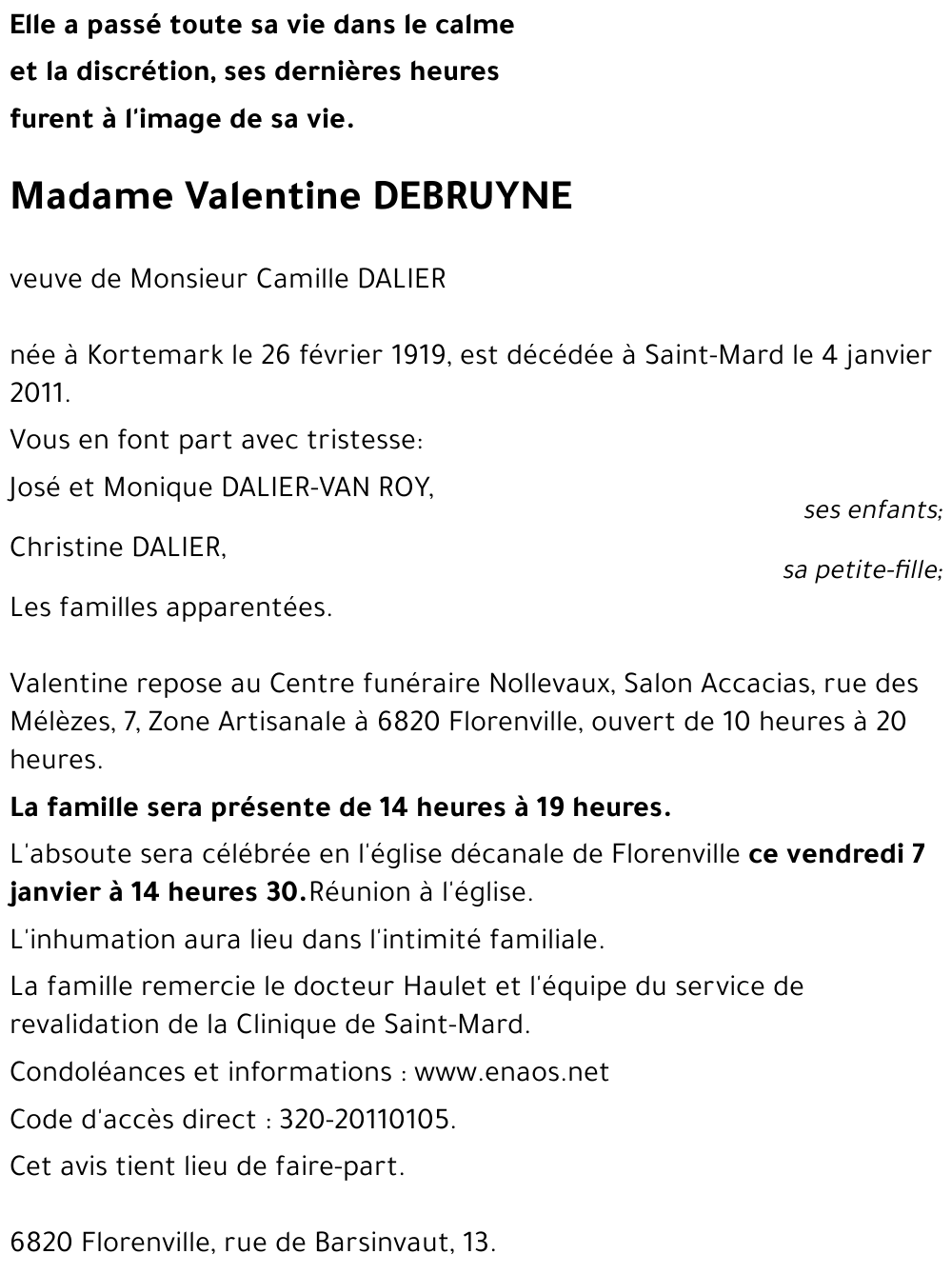 Valentine DEBRUYNE