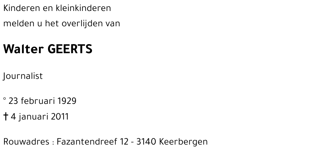 Walter GEERTS