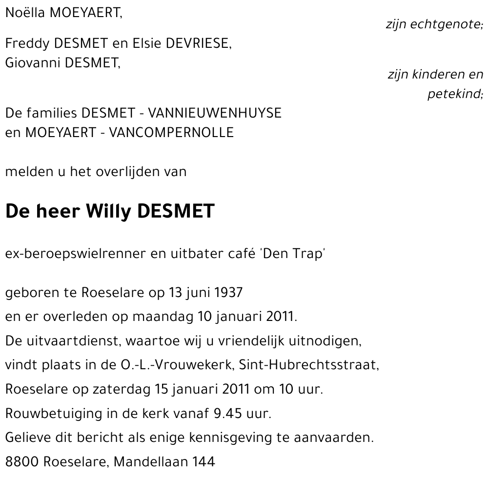 Willy DESMET
