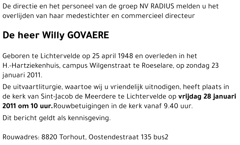 Willy GOVAERE