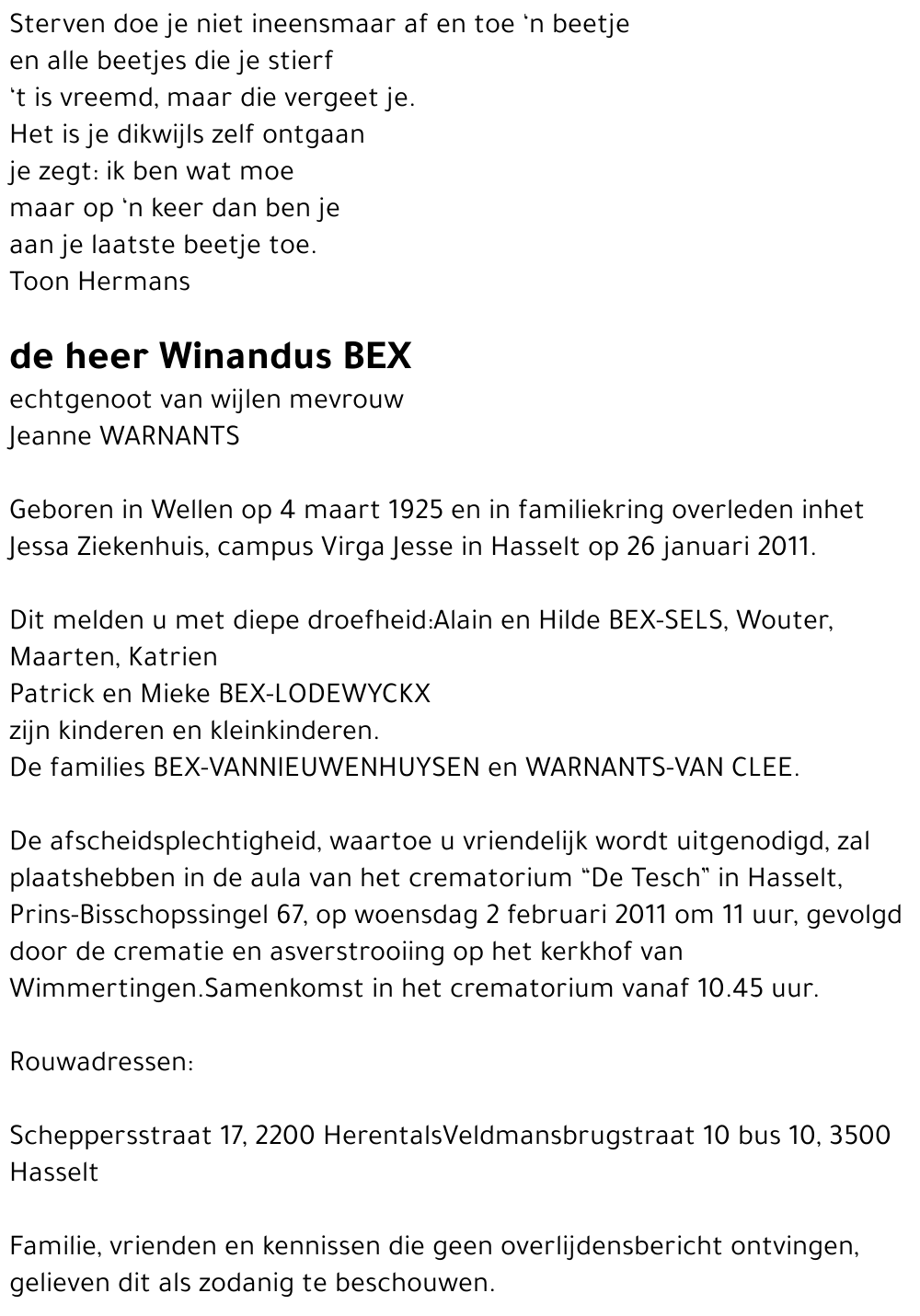 Winandus Bex
