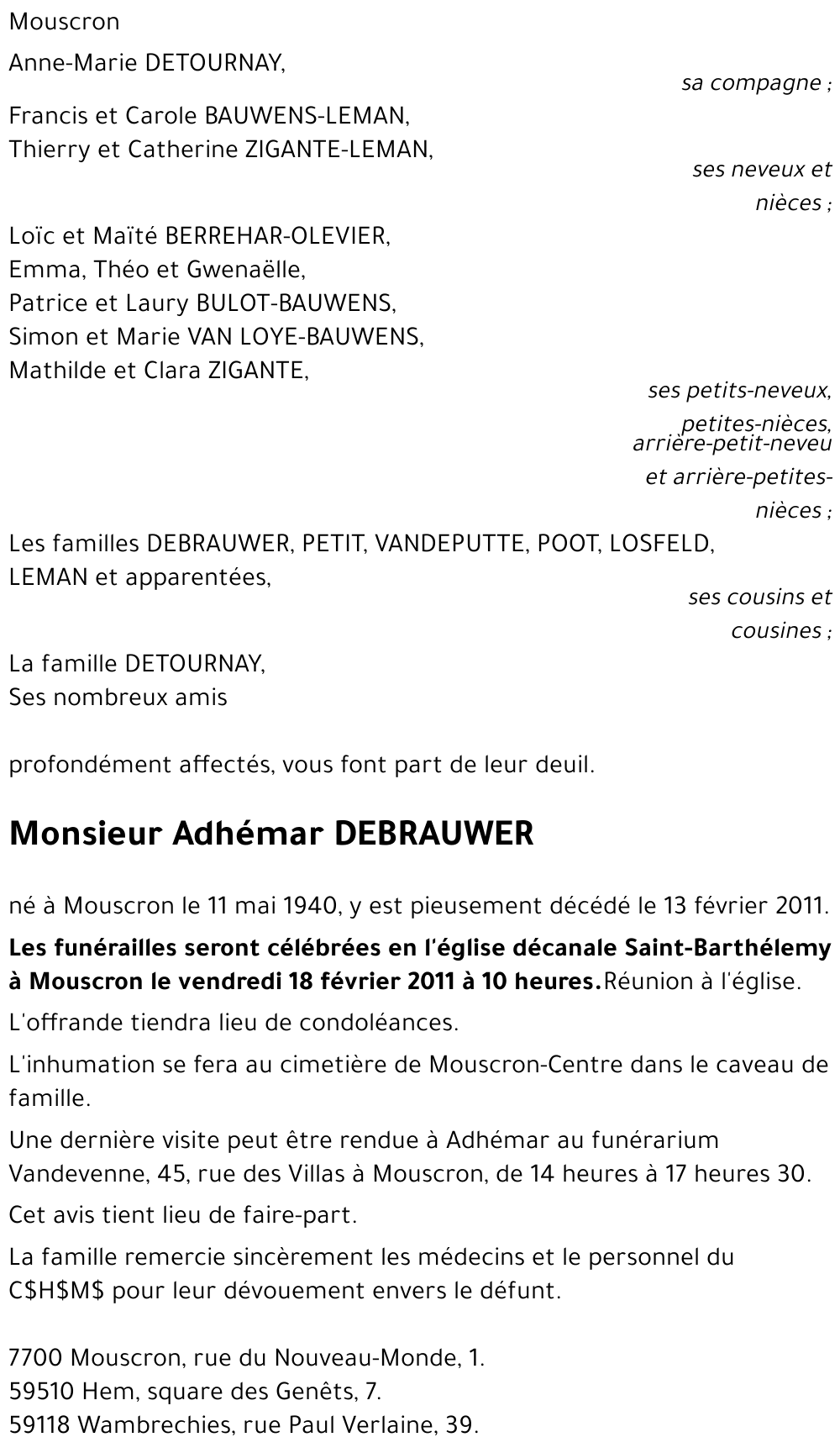 Adhémar DEBRAUWER