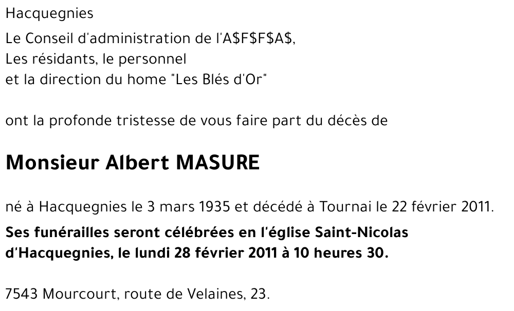 Albert MASURE