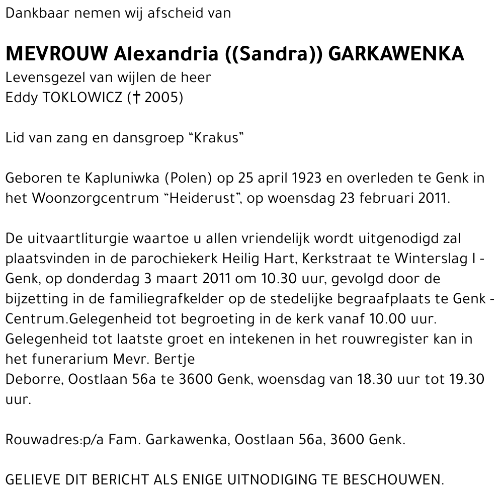 Alexandria GARKAWENKA