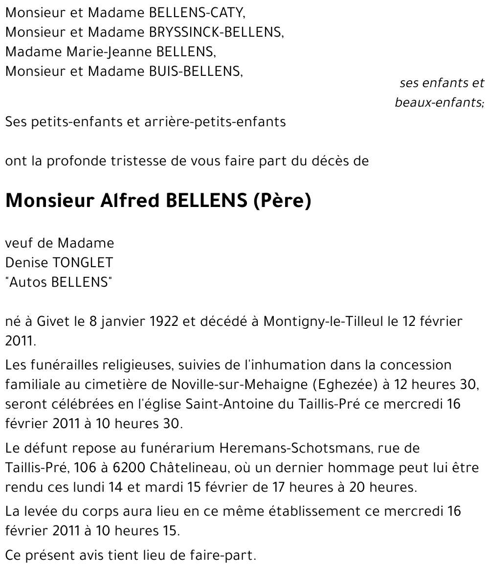 Alfred (Père) BELLENS
