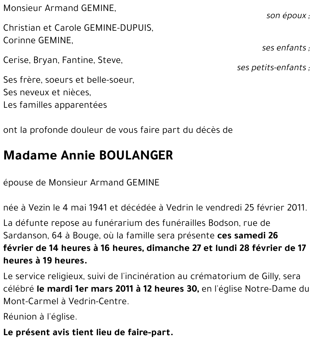 Annie BOULANGER