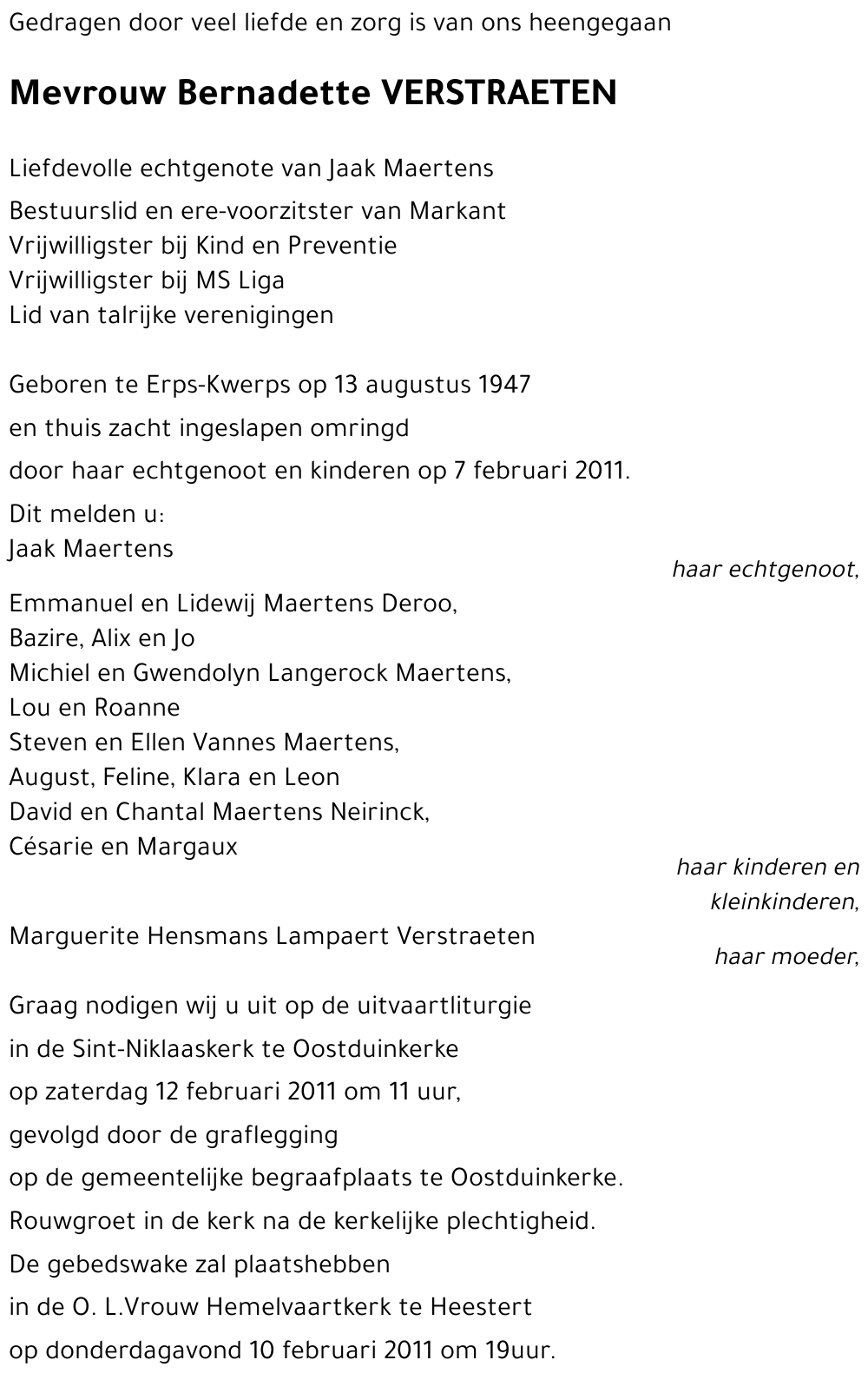 Bernadette VERSTRAETEN