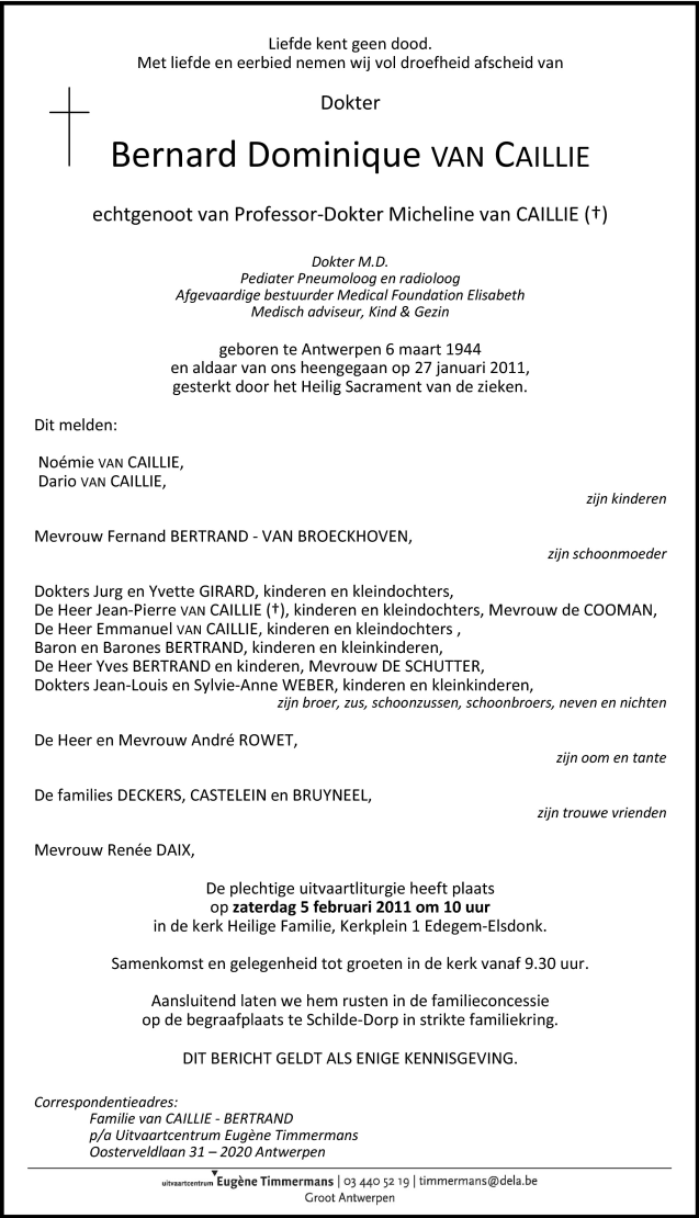 Bernard VAN CAILLIE