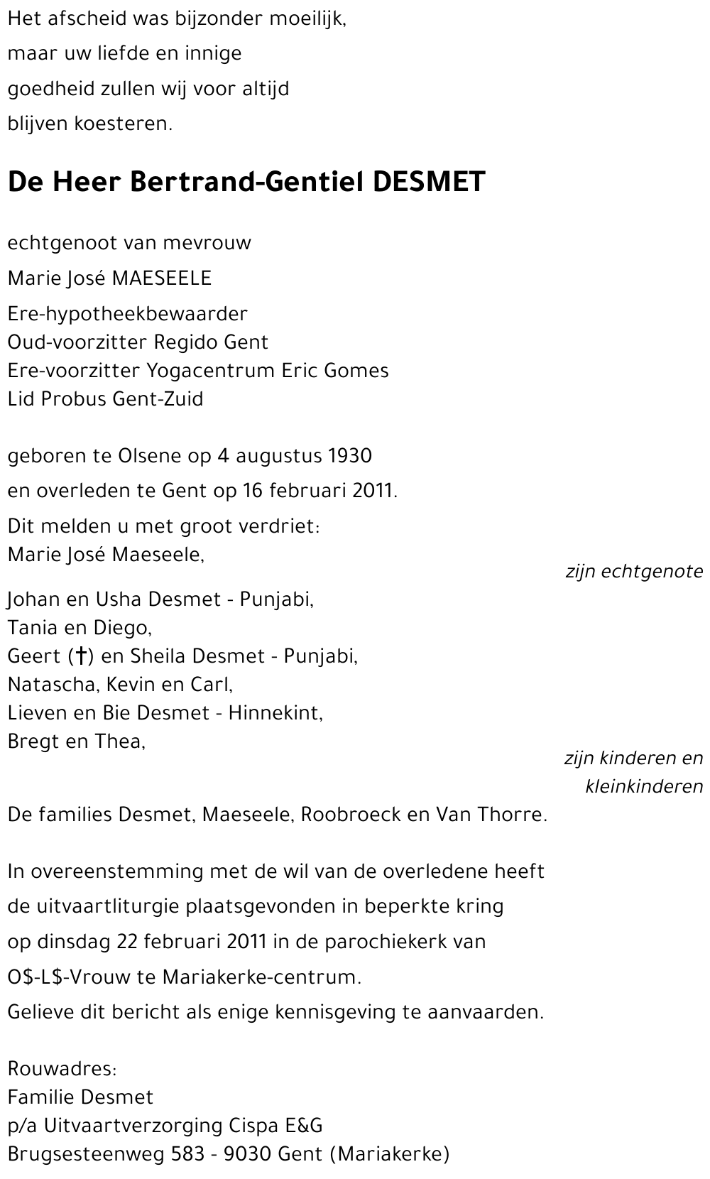 Bertrand-Gentiel DESMET