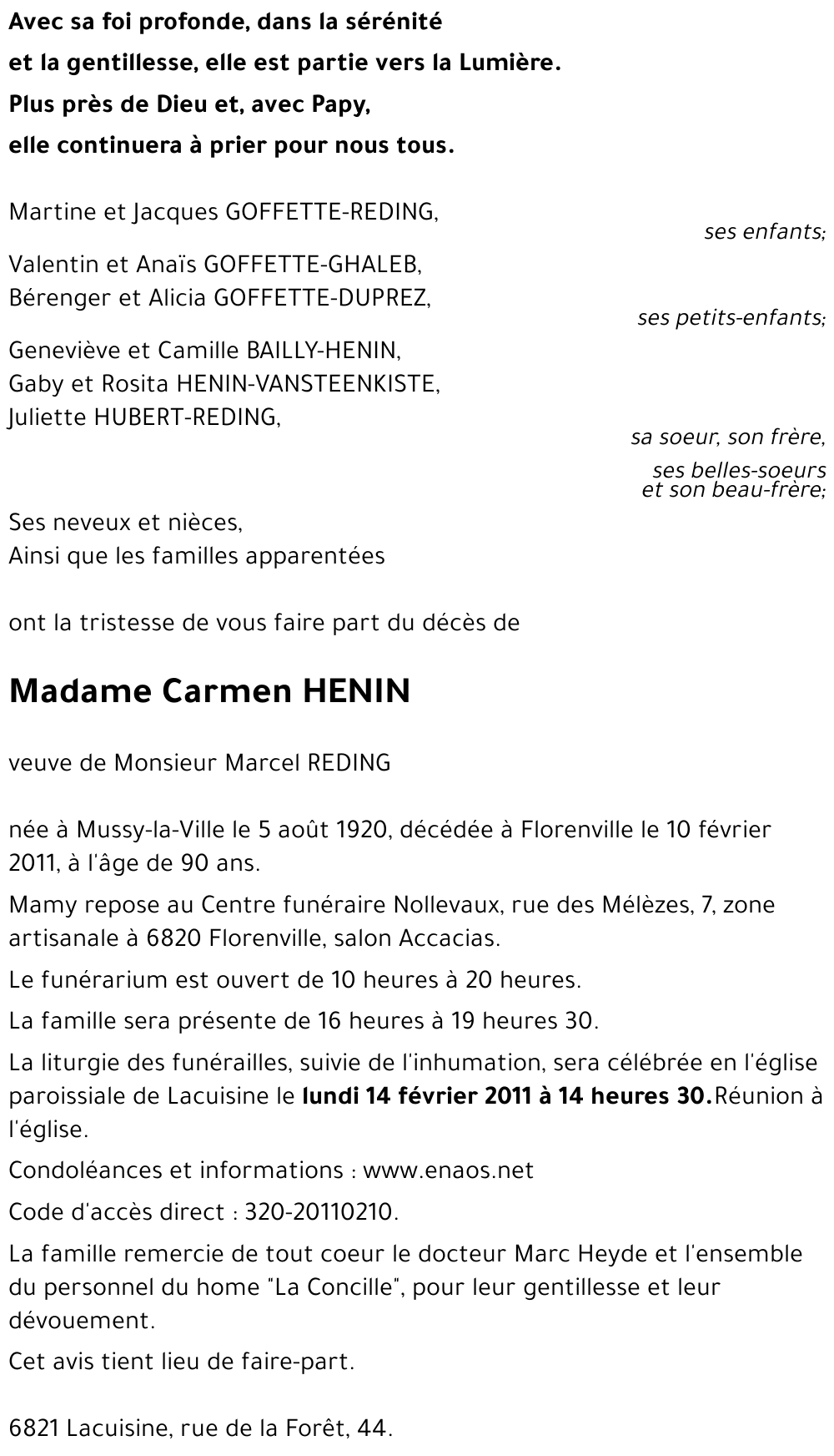 Carmen HENIN