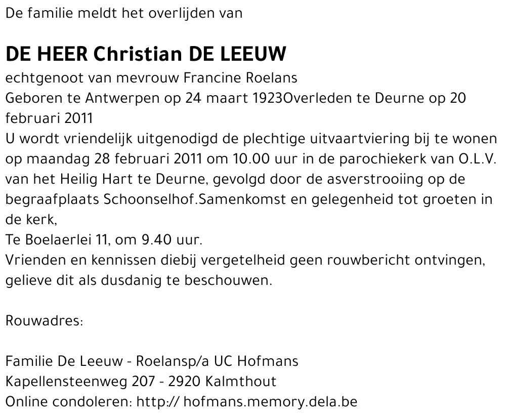 Chrstian De Leeuw