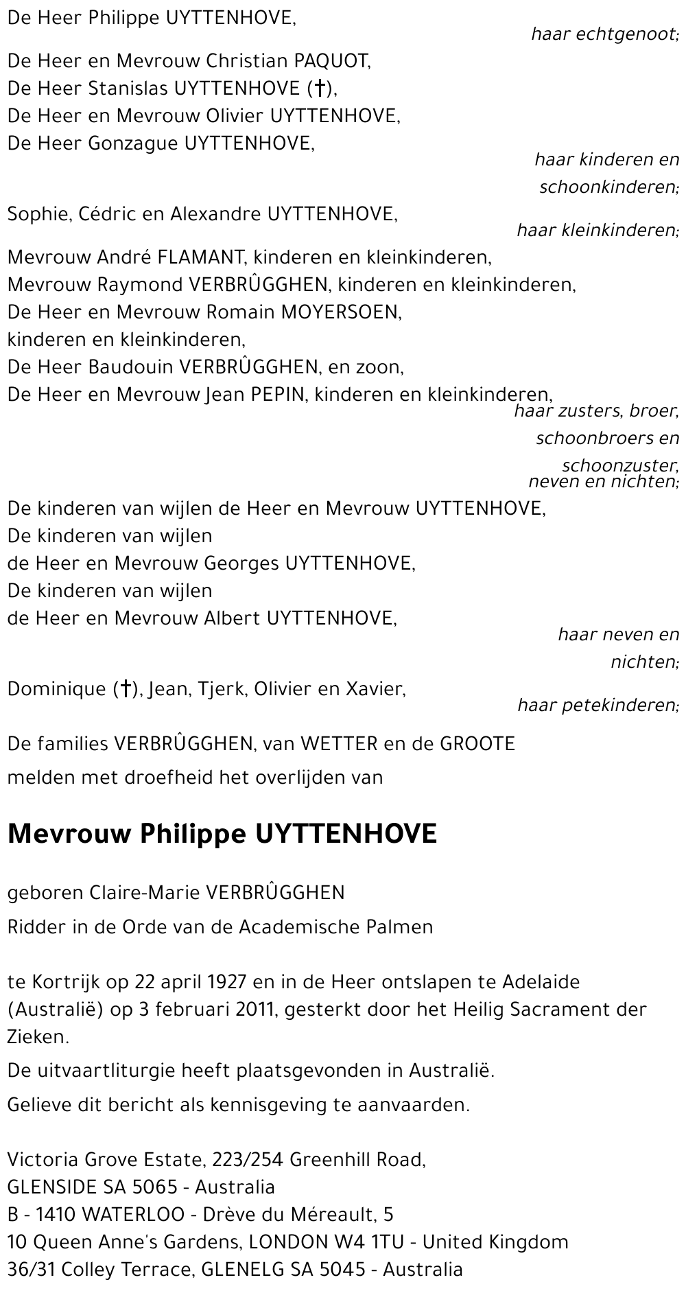 Claire-Marie VERBRUGGHEN