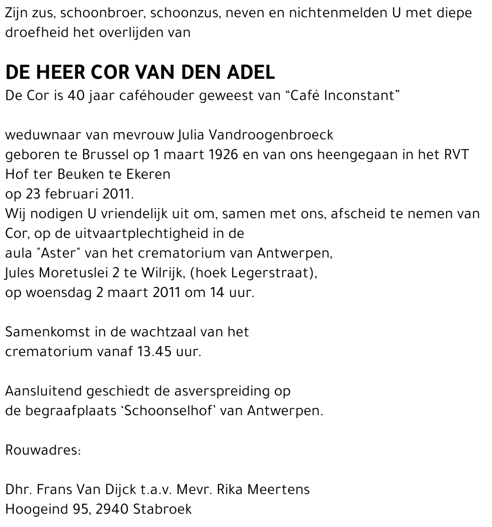 Cor van den Adel