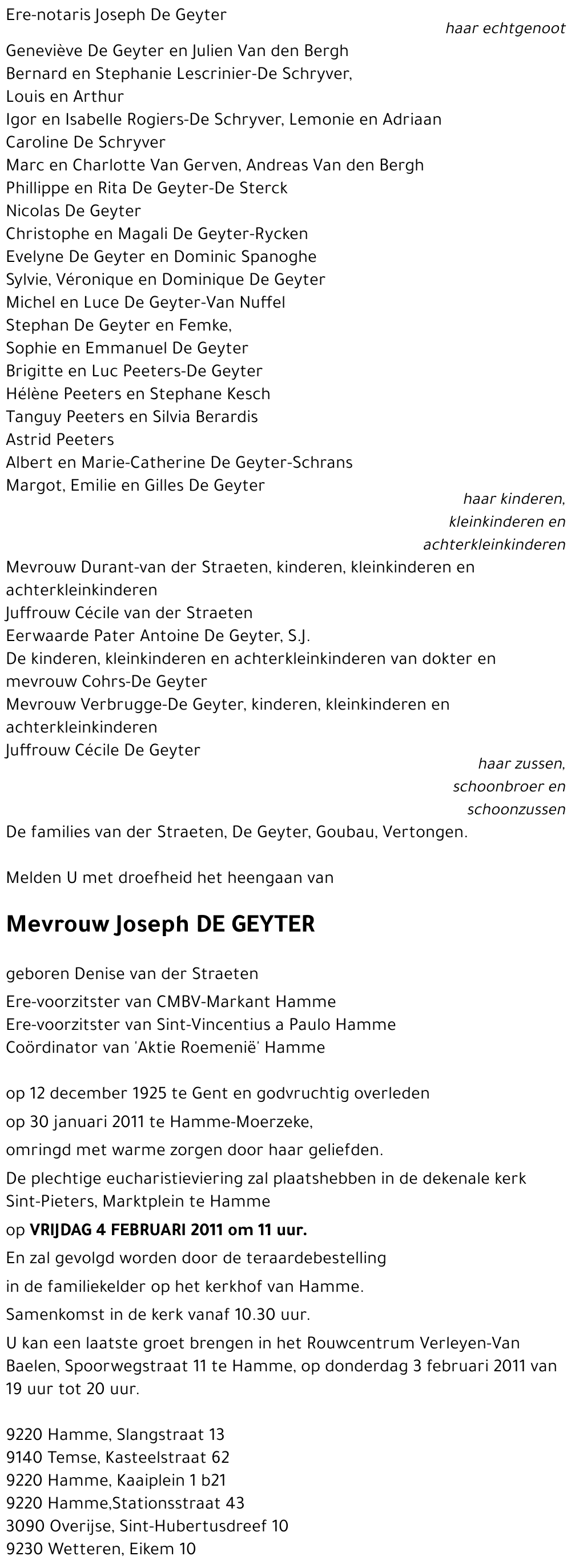 Denise VAN DER STRAETEN