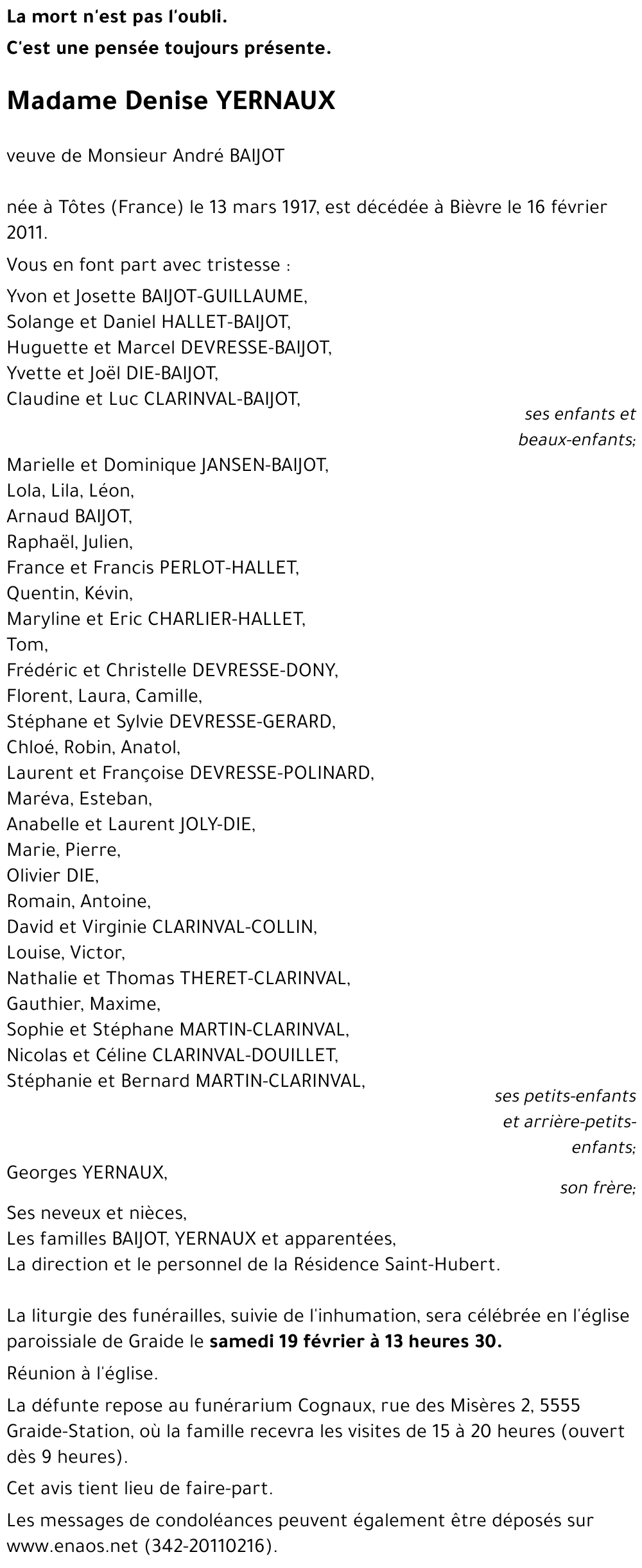 Denise YERNAUX