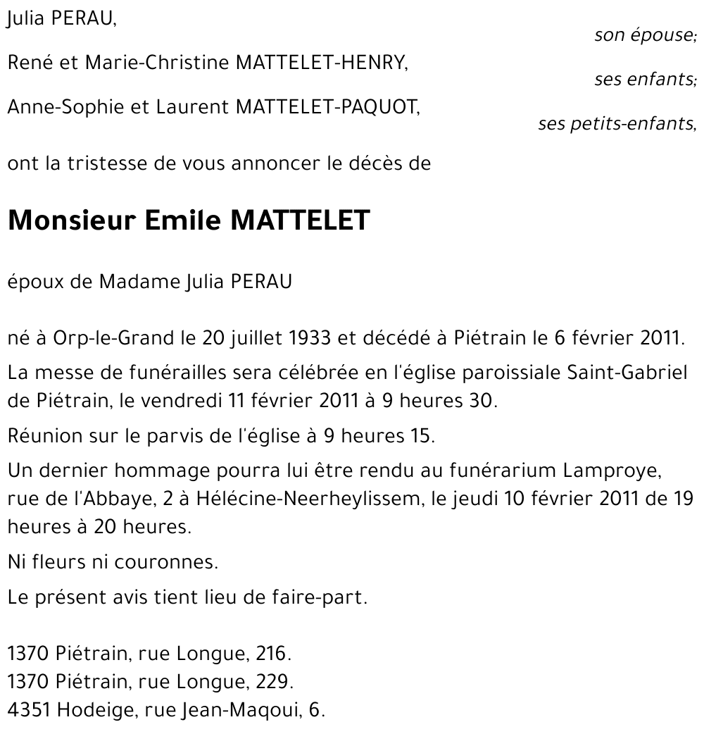 Emile MATTELET