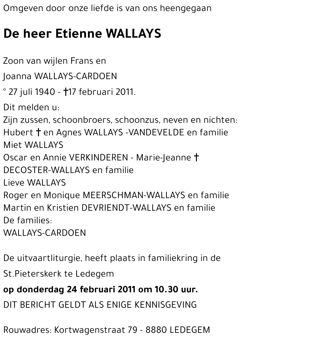 Etienne WALLAYS