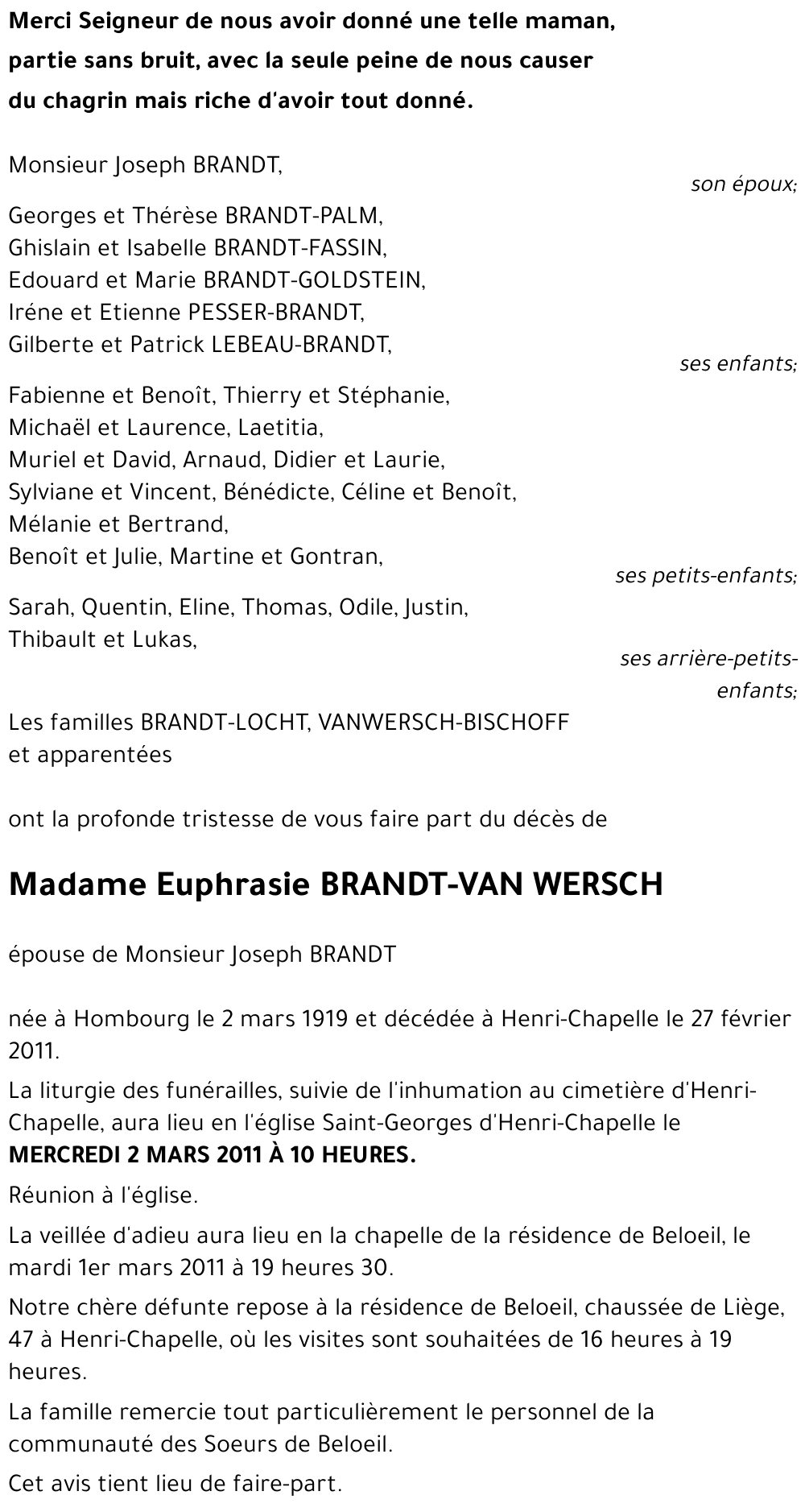 Euphrasie BRANDT-VAN WERSCH
