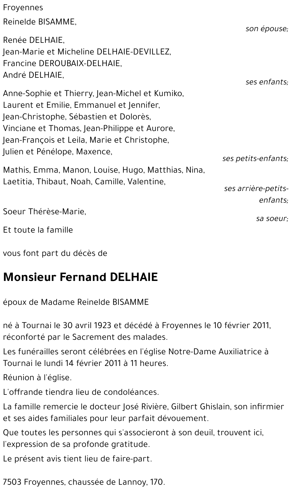 Fernand DELHAIE
