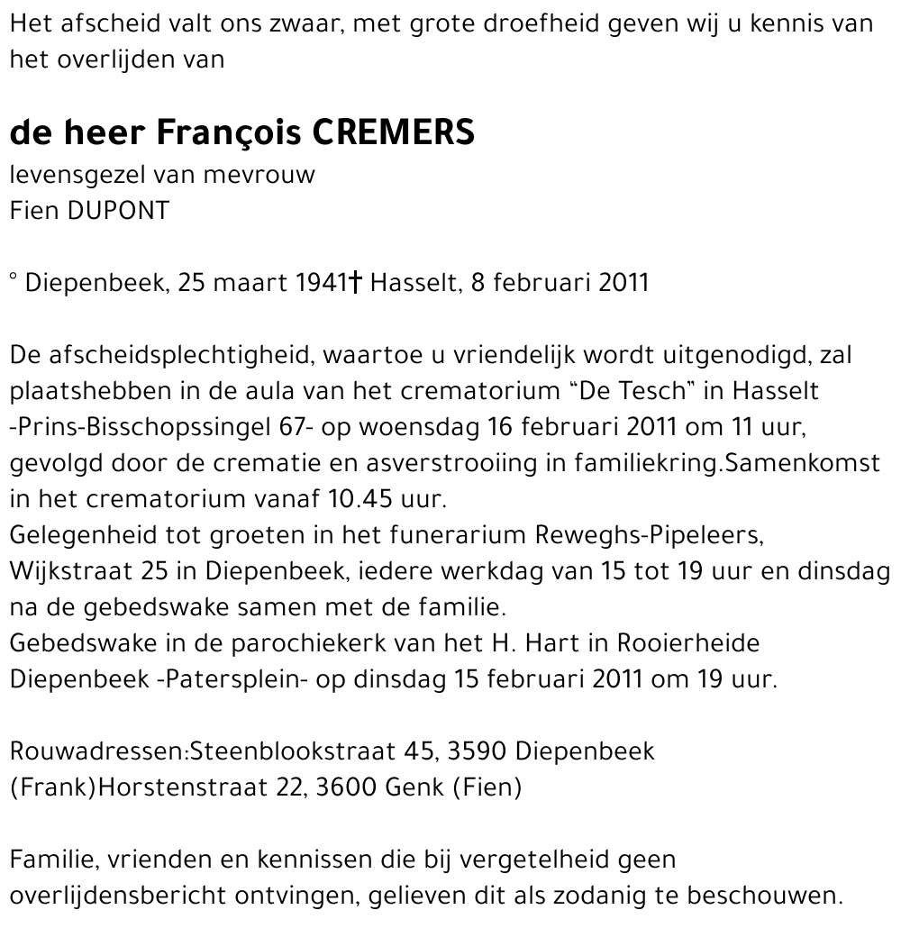 François CREMERS