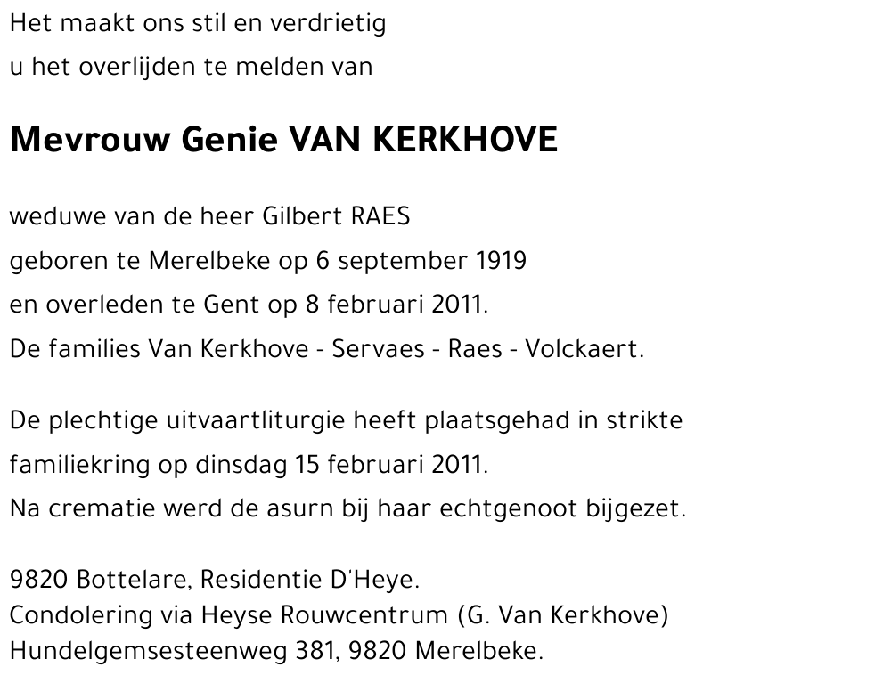 Genie VAN KERKHOVE